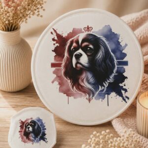 Éventail "Cavalier King Charles Tricolore"