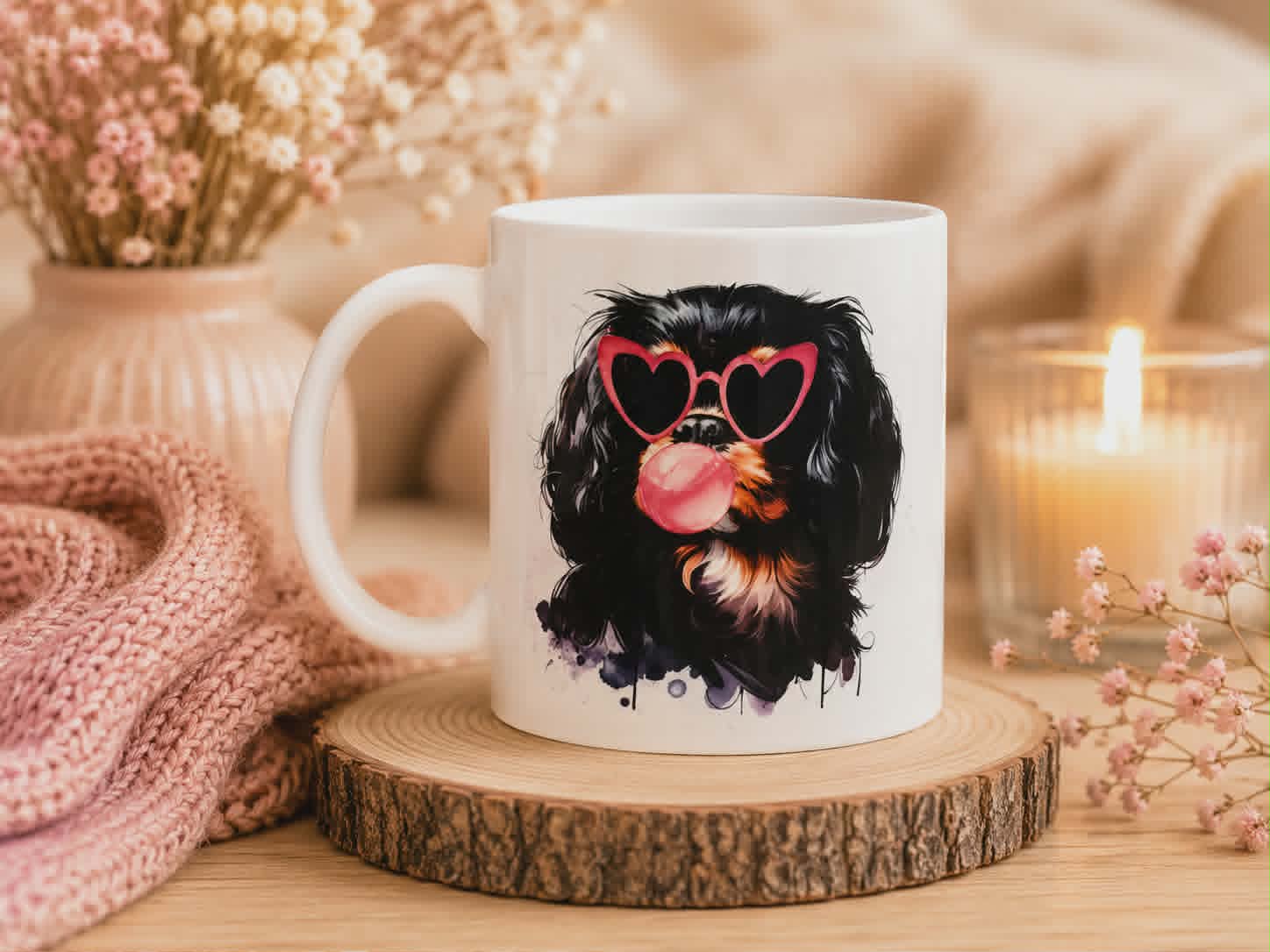 Mug "Cavalier King Charles Noir et Feu"