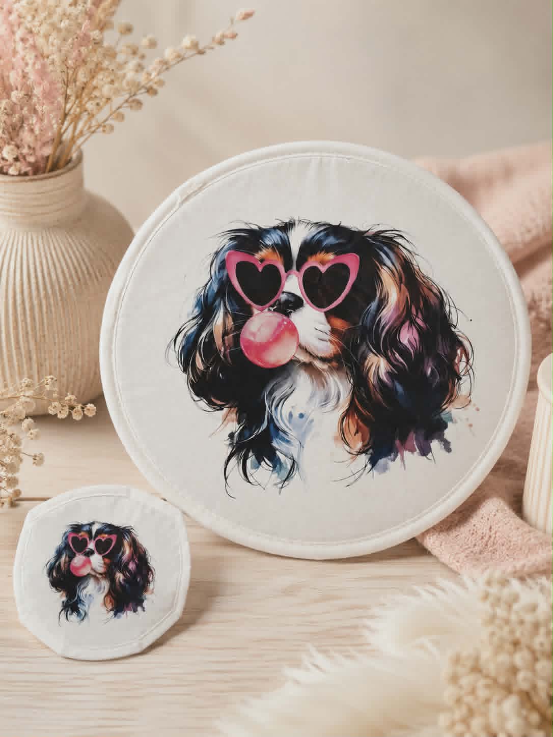 Éventail "Cavalier King Charles Tricolore"