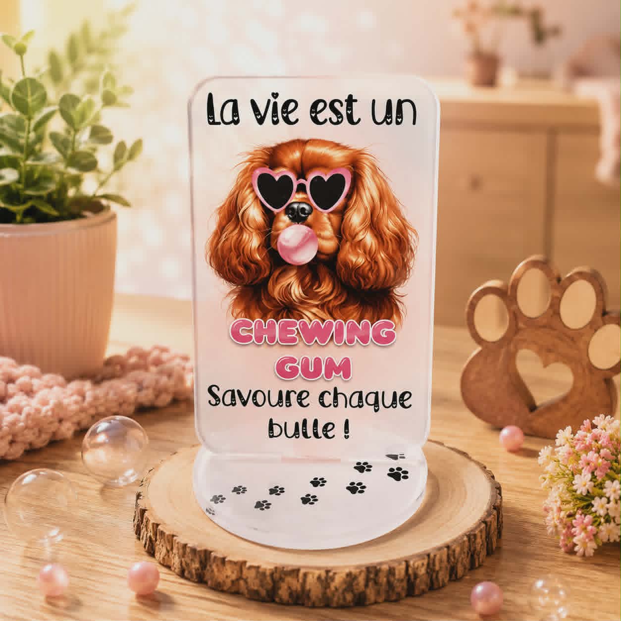 Cadre Acrylique "La vie es un Chewing-gum Ruby"