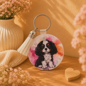Porte clés "Cavalier King Charles Rond Trico"