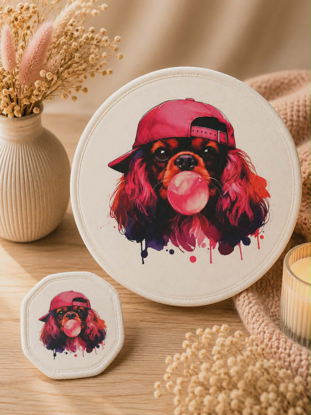 Éventail "Cavalier King Charles Ruby"