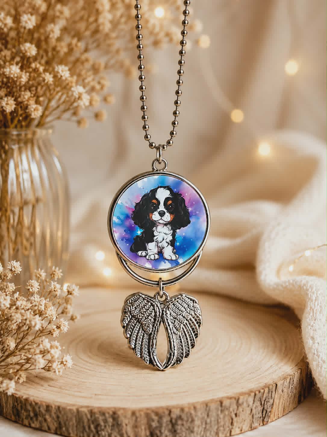 Suspension de Rétroviseur "Cavalier King Charles Tricolore"