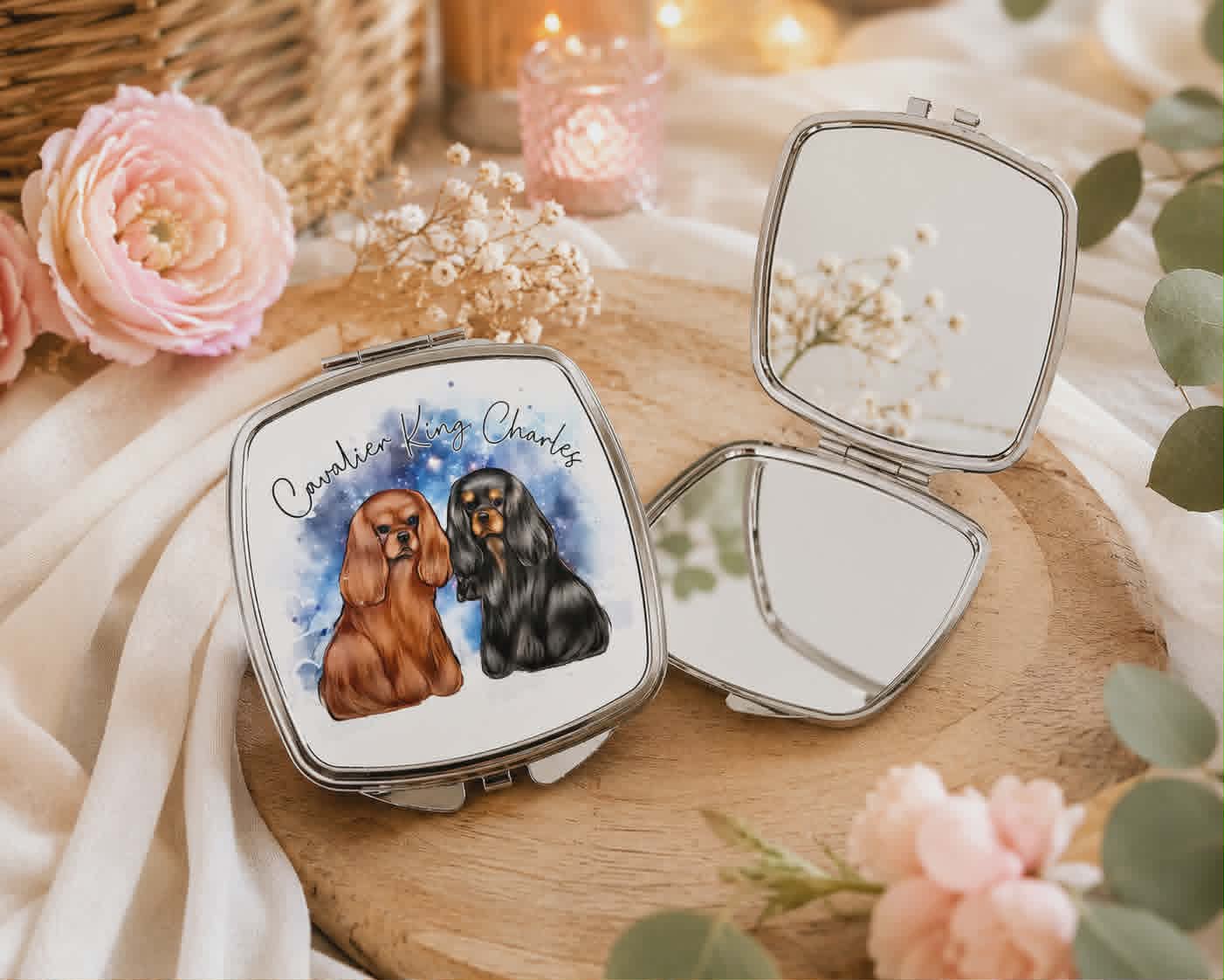 Miroir de poche "Cavalier King Charles"