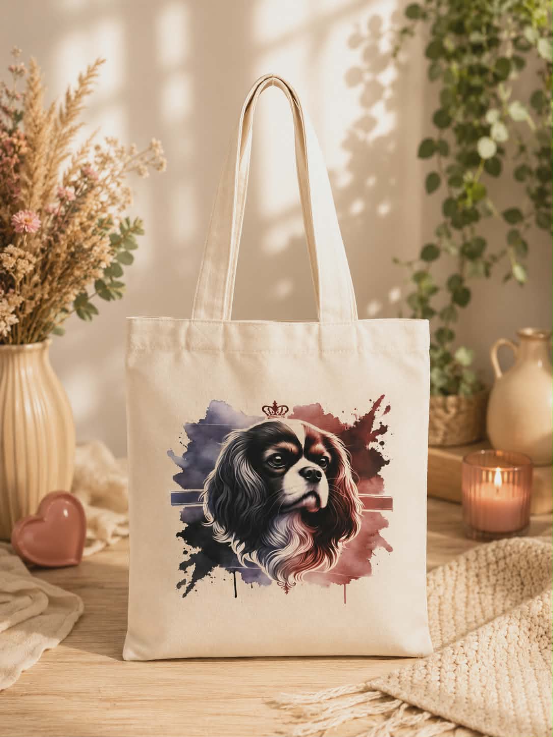 Sac en toile "Cavalier King Charles Tricolore"
